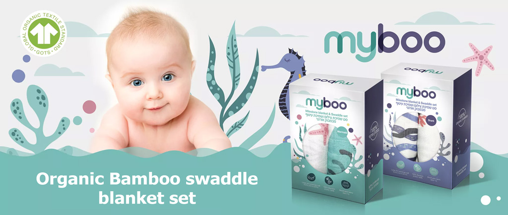 Myboo swaddle Bamboo blanket set for babies